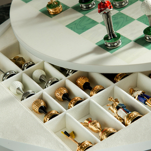 Scatola da gioco quattro in uno scacchiera in pelle per bambini con Backgammon monopolity Go Board-per regalo di Natale e Halloween - Product Image 6