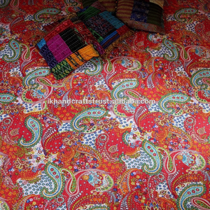 Paisley Kantha Edredón Hecho a mano Paisley Kantha Throw Colcha de algodón indio - Product Image 1