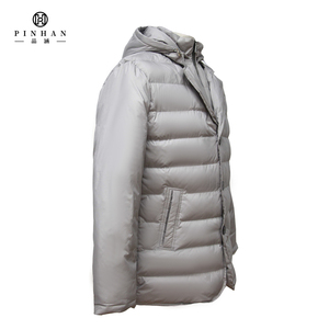 Abrigo de plumón para hombre con diseño de acolchado Horizontal de alta calidad <span class=keywords><strong>2023</strong></span> con doble cuello, doble tapeta, cremallera y bolsillos inclinados abotonados - Product Image 4