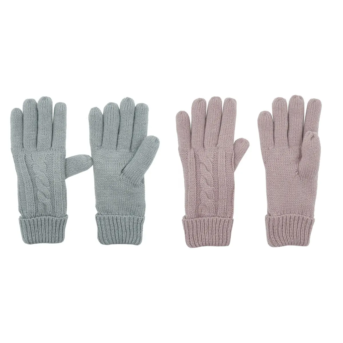 Winter Warm Thickening Mittens Women Knitted Soft Outdoor Cycling Casual Acrylic Gloves