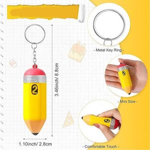 <b>Custom</b> Logo Pu Foam Pencil Shaped Stress Reliever <b>Keychain</b> for Promotional Giveaway - Product Image 3