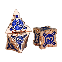Ensemble de dés polyédriques en métal D&D personnalisés, 7 pièces, écologiques, sur le thème du dragon bleu pour les jeux de rôle