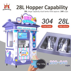 Robot bán kem tự động thương mại 3 hương vị Thành phần sữa Mềm phục vụ Máy bán kem tự động - Product Image 5