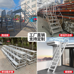Plataforma de Mantenimiento para Líneas de Ensamblaje, Tipo <span class=keywords><strong>Escalera</strong></span> Arqueada Industrial, para Hospitales, Talleres, Exteriores, de Alta Resistencia, con Capacidad de Carga de 800 kg - Product Image 6