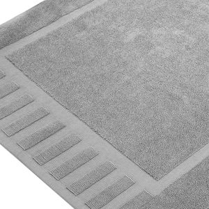 Vente en gros de tapis de bain en coton gris clair jacquard pour hôtel et maison, doux et de grande qualité, très absorbant et séchant rapidement. - Product Image 4