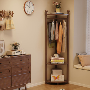 <span class=keywords><strong>Appendiabiti</strong></span> ad Angolo in Legno Massello per Camera da Letto e <span class=keywords><strong>Ingresso</strong></span>, Scaffale Portaoggetti per Piccoli Appartamenti, Stile Nordico - Product Image 2