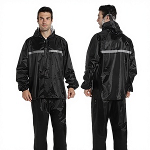 Ensemble imperméable deux pièces épaissi et allongé en tissu Oxford, pantalon de pluie intégral très résistant, réfléchissant pour le cyclisme et la randonnée - Product Image 1