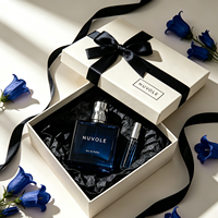 Meilleur prix, flacon de parfum en verre carré de 30 ml, flacon de parfum bleu vide, flacon de parfum en stock avec vaporisateur et couvercle, 50 ml, 100 ml