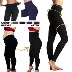 Leggings Yoga Invernali da Donna Plus-Size, Stile Europeo-Americano, <span class=keywords><strong>Felpati</strong></span>, Spessi, Tinta Unita, Slim-Fit, Lunghezza Media Polpaccio, Vita Media - Product Image 2