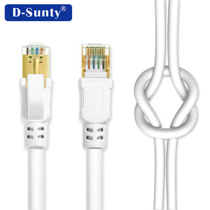 สายเคเบิลสื่อสารไวท์แคท 8 ความเร็ว 40Gbps ผลิตจากทองแดงบริสุทธิ์ 28AWG สายอีเธอร์เน็ต SFTP หุ้มด้วย PVC หัวต่อ RJ45-RJ45 สายแพทช์คอร์ด - Product Image 3