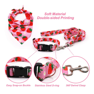 Pet Supplies <strong>Designer</strong> Luxury Custom Leather <strong>Dog</strong> <strong>Collar</strong> and Leash Set Puppy <strong>Collar</strong> Flower Nylon Metal Buckle - Product Image 4