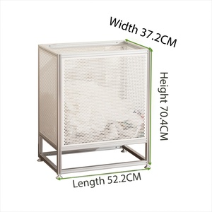Panier à linge en aluminium Bauhaus industriel moderne, panier de rangement modulaire pour vêtements sales - Product Image 2