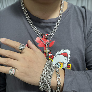 Stainless Steel <b>Cross</b> Pendant Necklace Men's Geometric Design Punk Style 120105 - Product Image 4
