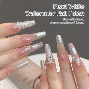 BORN PRETTY Vernis à ongles effet <span class=keywords><strong>aquarelle</strong></span> nacré blanc, sans lampe UV, anti-jaunissement, brillance nacrée, vente en gros pour nail art - Product Image 3
