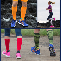 Chaussettes de sport de compression longues pour hommes, élastiques, personnalisées, 20-30 mmHg, vente chaude