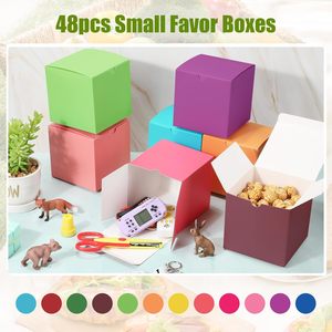 Cajas de Regalo Coloridas, Cajas de Regalo Pequeñas de Cartón <span class=keywords><strong>con</strong></span> Tapas, Paquete de Cajas de Papel Kraft Cuadradas de 4 x 4 x 4 Pulgadas para Ensamblar, para Cumpleaños - Product Image 3