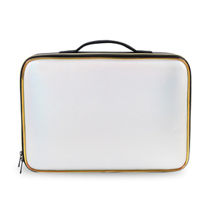 Bolsa de Cosméticos OBOX de Gran Capacidad, Estuche de Maquillaje de Nailon, Organizador de Viaje para Mujer, Color Sólido Deslumbrante, Verano 2024 - Product Image 4