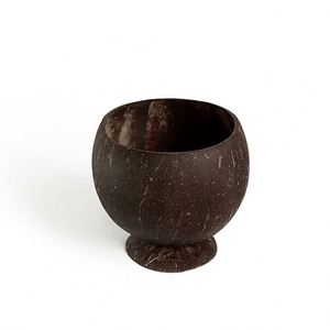 Bols en noix de coco naturels polis avec cuillère en bois pour boisson, jus, lait, thé - Product Image 4