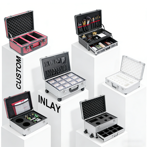 Op maat gemaakte aluminium gereedschapskoffer met gevormd schuiminterieur, harde aluminium flightcase met handvat en wielen - Product Image 4