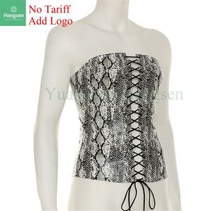 Corsé moldeador texturizado con patrón de serpiente deshuesado de acero Overbust con lazos delanteros y cremallera lateral para una fácil colocación - Product Image 4