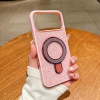 Coque de téléphone de luxe anti-chute avec support à paillettes diamantées, la plus vendue, pour iPhone 17 15 14 13 12 11 et Samsung