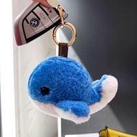 [Little Dolphin] Pendentif en vraie fourrure de baleine en laine, décoration de sac, accessoire de porte-clés créatif personnalisé
