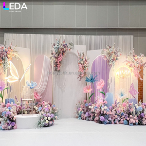 LEDA Wedding Supplies white Flower Rows Flower Arch <b>Backdrop</b> <b>Stand</b> Set for wedding Event Party Decorations Flower Decor - Product Image 3