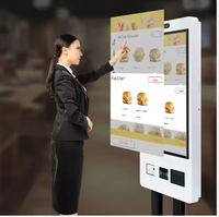Kiosco de autoservicio Masung TW215-01 con pantalla táctil de alto brillo de 21.5 pulgadas para interiores/exteriores, para pedidos en hoteles y restaurantes de comida rápida.