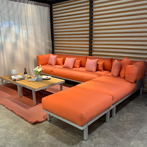 Sigarten Foshan di fascia alta moderno Hotel di lusso all'aperto mobili da salotto arancione rosso Patio giardino set divano - Product Image 6