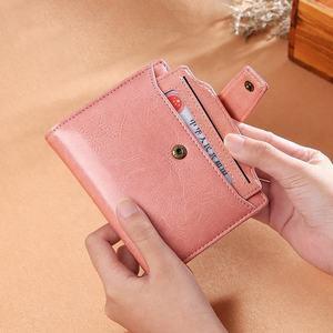 Portefeuille court en cuir de vache véritable Andong, nouvelle mode, RFID, pour femmes et filles, super tendance, porte-cartes pour femmes, portefeuilles rétro - Product Image 2