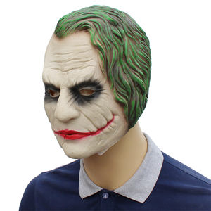 Masque de <span class=keywords><strong>Joker</strong></span> du Chevalier Noir pour Halloween, accessoire de cosplay, costume, accessoires d'horreur, clown effrayant, couvre-chef en latex - Product Image 2
