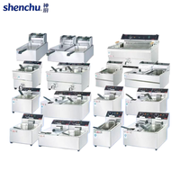 Friteuse électrique professionnelle Shenchu ZL-10L 10L à réservoir unique, contrôle de température par bouton, équipement de friture en acier inoxydable