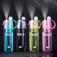 Bouteille d'eau de brume de sublimation personnalisée en plastique mignon sans Bpa réutilisable pour les sports de gymnastique de motivation pour enfants avec vaporisateur