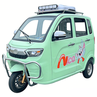 Tricycle Électrique Adulte Mini EV à Cabine Fermée 4 Portes, Kit de Suspension Arrière Personnalisée 1500W 2000W, Tuk Tuk Cargo et Passagers à Trois Roues