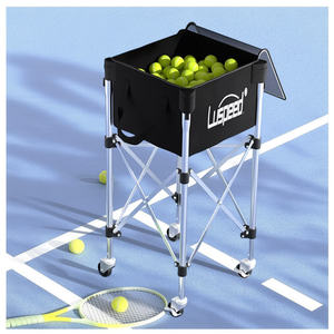 Groothandel draagbare opvouwbare tennisbalwagen met lichtgewicht aluminiumlegering voor tennistraining met wielsysteem en logo-opdruk - Product Image 1