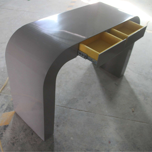 <span class=keywords><strong>Scrivania</strong></span> da Ufficio Moderna a Forma di U in Superficie Solida Grigio Scuro, Durevole ed Ecologica, con Garanzia di 8-10 Anni - Product Image 1