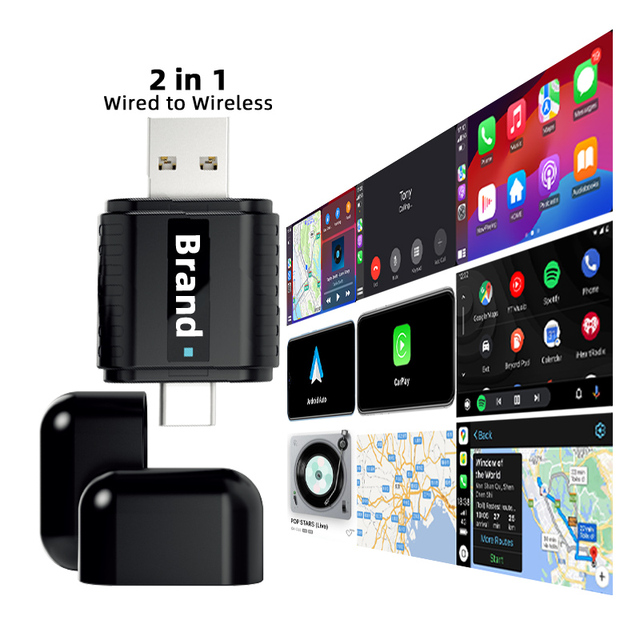 OEM Factory 2 in 1 Wireless CarPlay & Android Car Adapter, Automatic Connection, Plug & Play, Stable Connection
