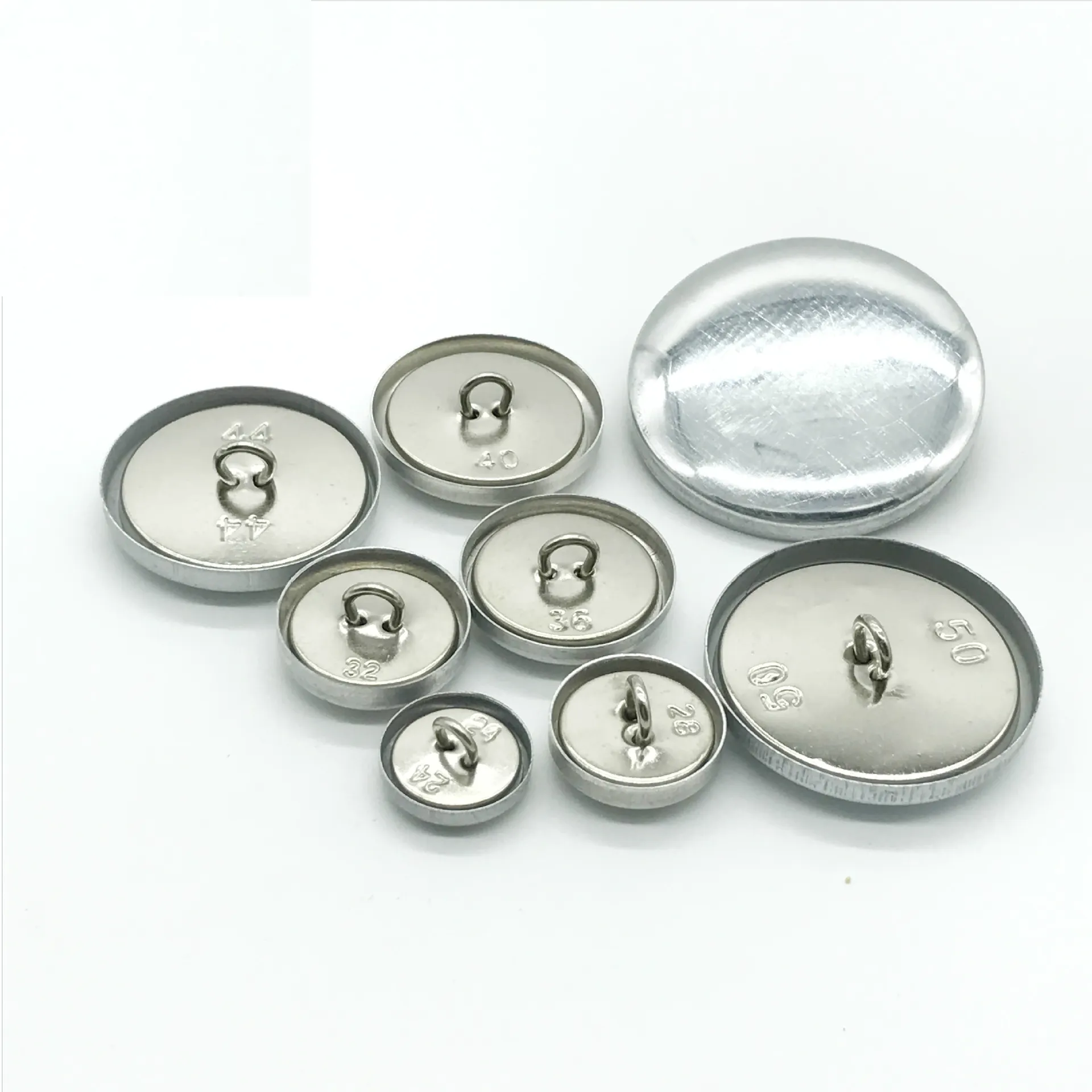 Custom fabric cover Aluminum Shell Buttons Flat Back Aluminum Cap Button Fabric Covered Button