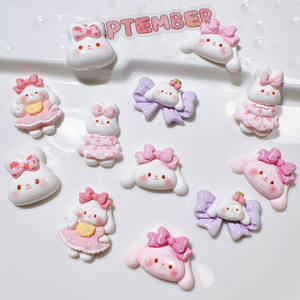 Mode Belle Mignon Animal Chien Arc Résine Cabochon Résine Charmes Pour Cadeau <span class=keywords><strong>Miniature</strong></span> Fée Jardin Décoration - Product Image 4