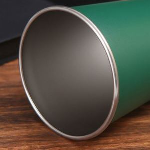 Gobelet d'eau extérieur en acier inoxydable vert 500 ml, simple paroi, pratique - Product Image 5