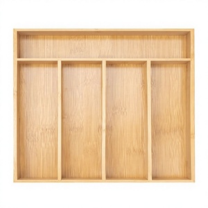 Eco-friendly <b>Space</b>-<b>Saving</b> Traditional Silverware Organizer for Kitchen Drawer-5-Slot Insert Mount Flatware Tray - Product Image 1