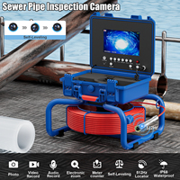 Caméra d'inspection de canalisations 30M avec compteur de mètres, transmetteur 512Hz auto-nivelant, DVR, endoscope vidéo étanche 7" IPS