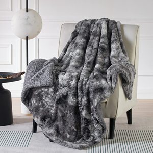 Dark <strong>Grey</strong> Plush Super Soft Lamb Wool Warm and Comfortable Faux Fur <strong>Cover</strong> for <strong>Sofas</strong> and Beds - Product Image 1