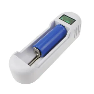 USBケーブル付きシングルベイリチウムイオンバッテリー充電器-LEDインジケーター-10440、14430、14500、16340、17335、17670、18500、18650に適合
