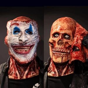 Double couche Effrayant Halloween <span class=keywords><strong>Joker</strong></span> Masque Latex avec mâchoire mobile et sang magnétique pour Halloween et fêtes - Product Image 1