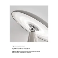 Lampe de table LED moderne et créative en forme de champignon orange rechargeable pour la chambre à coucher, avec variateur d'intensité tactile, rotation magnétique, angle réglable
