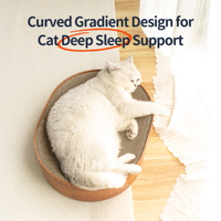 Griffoir ovale pour chat en carton ondulé en forme de bol, nid de griffonnage, panier de détente apaisant avec herbe à chat bio