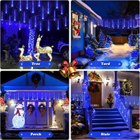 Guirlande solaire LED effet pluie de météores, étanche IP65, rechargeable, pour Noël, les fêtes, les arbres, les mariages, les jardins
