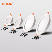 ERDU Vente en gros d'éclairage intérieur moderne, lampe de plafond LED encastrée en aluminium blanc neutre 4000K avec spot