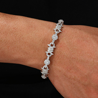 Brazalete de Latón de 10 mm de Ancho con Circonitas 5A de Alta Claridad, Joyería Elegante con Diseño de Espinas y Flores para Regalo de Cumpleaños o Aniversario